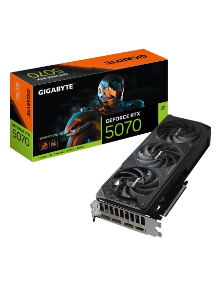 GIGABYTE GeForce RTX 5070 WINDFORCE OC SFF 12G Tarjeta Gráfica - 12GB GDDR7, 192 bits, PCI-E 5.0, 2542 MHz Core Clock, 3 x DP