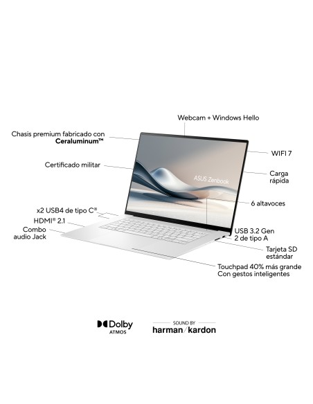 ASUS Zenbook S 16 OLED UM5606WA-RK370W Copilot+ PC - Ordenador Portátil 16" WQXGA+ 120Hz (AMD Ryzen AI 9 370, 32GB RAM, 2TB ASUS Zenbook S 16 OLED UM5606WA-RK370W Copilot+ PC - Ordenador Portátil 16" WQXGA+ 120Hz (AMD Ryzen AI 9 370, 32GB RAM, 2TB