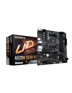 GIGABYTE Placa base A520M DS3H V2 - Soporta CPUs AMD Ryzen serie 5000 AM4, hasta 4733 MHz DDR4 (OC), PCIe 3.0 x16, LAN GbE, USB