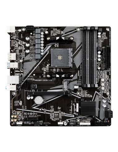 GIGABYTE Placa base A520M DS3H V2 - Soporta CPUs AMD Ryzen serie 5000 AM4, hasta 4733 MHz DDR4 (OC), PCIe 3.0 x16, LAN GbE, USB