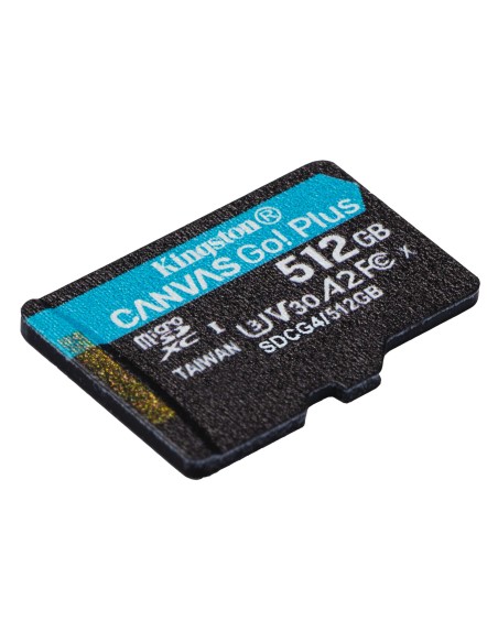 Kingston Technology Tarjeta microSDXC Canvas Go Plus Gen4 de 512 GB, 200 MB s, A2 U3 V30 y adaptador Kingston Technology Tarjeta microSDXC Canvas Go Plus Gen4 de 512 GB, 200 MB s, A2 U3 V30 y adaptador