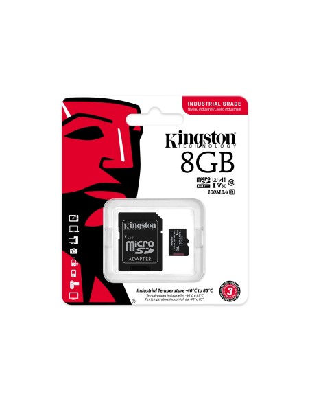 Kingston Technology Industrial 8 GB MicroSDHC UHS-I Clase 10 Kingston Technology Industrial 8 GB MicroSDHC UHS-I Clase 10