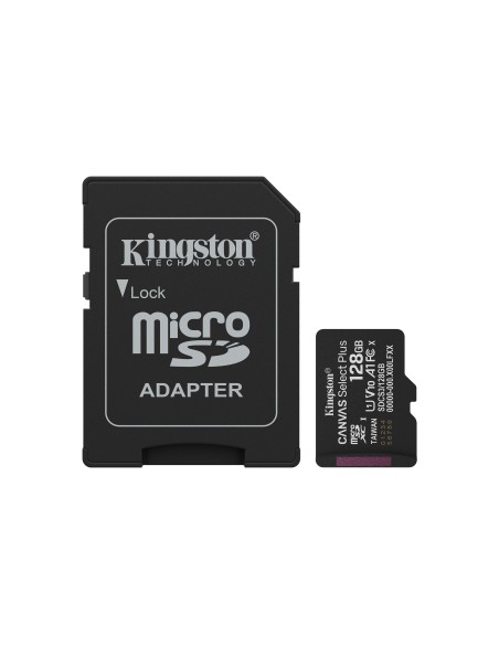 Kingston Technology 128GB microSDXC Canvas Select Plus Gen3 150MB s A1 (Incluye adaptador de SD) Kingston Technology 128GB microSDXC Canvas Select Plus Gen3 150MB s A1 (Incluye adaptador de SD)