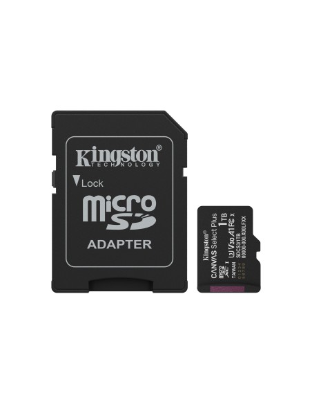 Kingston Technology 1TB microSDXC Canvas Select Plus Gen3 150MB s A1 (Incluye adaptador de SD) Kingston Technology 1TB microSDXC Canvas Select Plus Gen3 150MB s A1 (Incluye adaptador de SD)