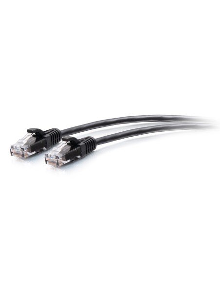 C2G Cable de conexión Ethernet delgado sin apantallar (UTP) con protección antienganche Cat6a de 0,3 m - Negro