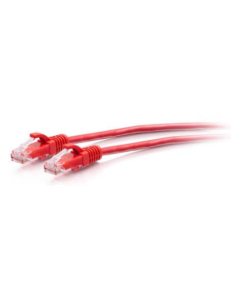 C2G Cable de conexión Ethernet delgado sin apantallar (UTP) con protección antienganche Cat6a de 3 m - Rojo