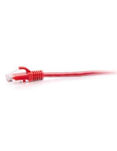 C2G Cable de conexión Ethernet delgado sin apantallar (UTP) con protección antienganche Cat6a de 3 m - Rojo