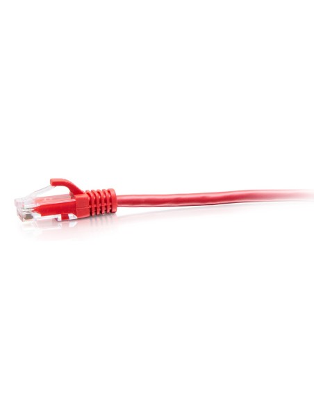 C2G Cable de conexión Ethernet delgado sin apantallar (UTP) con protección antienganche Cat6a de 3 m - Rojo