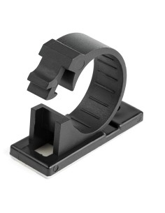StarTech.com 100 Clips de Gestión de Cableado Adhesivos - Negro - Organizador de Cableado para Escritorios Oficinas - Mordaza