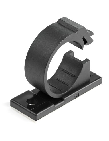 StarTech.com 100 Clips de Gestión de Cableado Adhesivos - Negro - Organizador de Cableado para Escritorios Oficinas - Mordaza