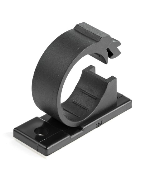 StarTech.com 100 Clips de Gestión de Cableado Adhesivos - Negro - Organizador de Cableado para Escritorios Oficinas - Mordaza