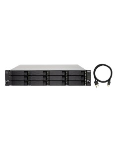 QNAP TL-R1200C-RP caja para disco duro externo Carcasa de disco duro SSD Negro, Gris 2.5 3.5" 2