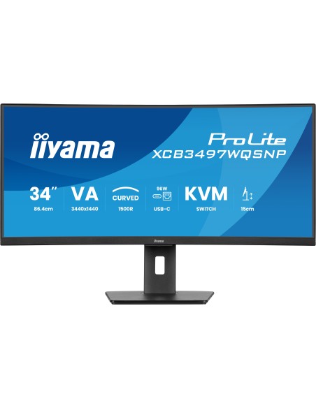 iiyama ProLite XCB3497WQSNP-B1 pantalla para PC 86,4 cm (34") 3440 x 1440 Pixeles UltraWide Quad HD LED Negro iiyama ProLite XCB3497WQSNP-B1 pantalla para PC 86,4 cm (34") 3440 x 1440 Pixeles UltraWide Quad HD LED Negro