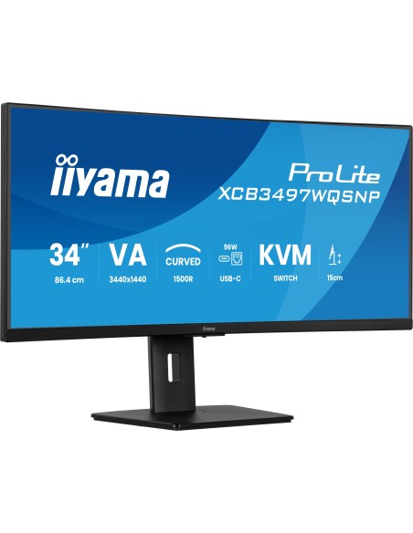 iiyama ProLite XCB3497WQSNP-B1 pantalla para PC 86,4 cm (34") 3440 x 1440 Pixeles UltraWide Quad HD LED Negro iiyama ProLite XCB3497WQSNP-B1 pantalla para PC 86,4 cm (34") 3440 x 1440 Pixeles UltraWide Quad HD LED Negro