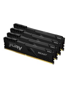 Kingston Technology FURY Beast 128GB 3200MT s DDR4 CL16 DIMM (Kit de 4) Black