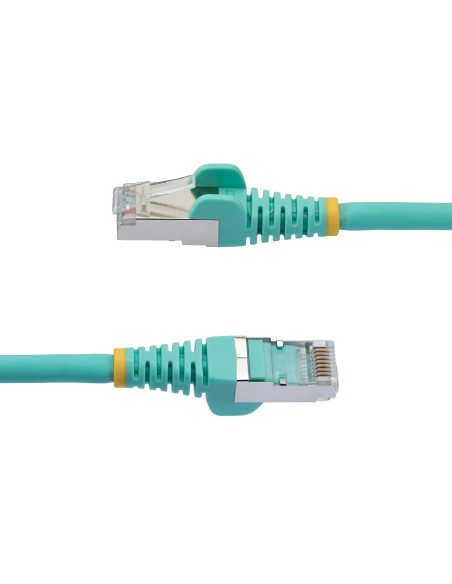 StarTech.com Cable de 10m de Red Ethernet CAT6a - Aguamarina - Low Smoke Zero Halogen (LSZH) - 10GbE - 500MHz - PoE++ de 100W -