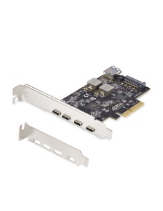 StarTech.com Tarjeta PCIe de 5 Puertos USB de 10Gbps 4x USB-C   1x USB-A - Hub Concentrador Interno USB 3.2 de 10Gbps - Tarjeta