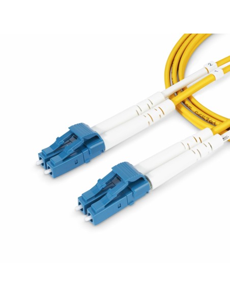 StarTech.com Cable de Fibra Óptica Dúplex LC a LC (UPC) OS2 Monomodo de 1m - 9 125µm - 100G - Resistente a Dobleces - Low