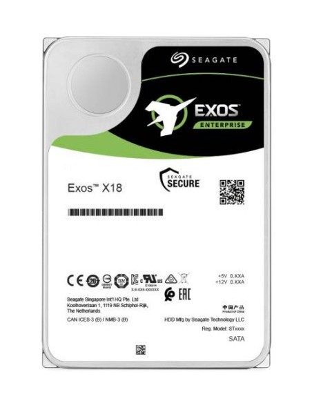 Seagate Exos X18 disco duro interno 10 TB 7200 RPM 256 MB 3.5" Serial ATA III