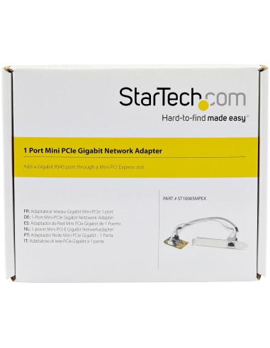 StarTech.com Adaptador Tarjeta de Red NIC Mini PCI Express PCI-e PCIe 1 Puerto Gigabit Ethernet RJ45