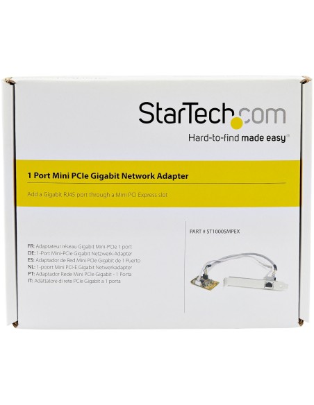 StarTech.com Adaptador Tarjeta de Red NIC Mini PCI Express PCI-e PCIe 1 Puerto Gigabit Ethernet RJ45 StarTech.com Adaptador Tarjeta de Red NIC Mini PCI Express PCI-e PCIe 1 Puerto Gigabit Ethernet RJ45