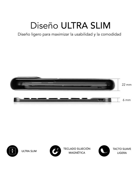 SUBBLIM SUBKT3-BTL310 teclado para móvil QWERTY Español Bluetooth Negro SUBBLIM SUBKT3-BTL310 teclado para móvil QWERTY Español Bluetooth Negro