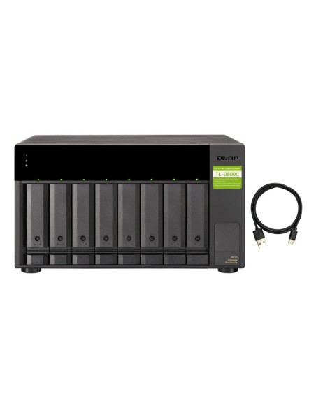 QNAP TL-D800C caja para disco duro externo Carcasa de disco duro SSD Negro, Gris 2.5 3.5"