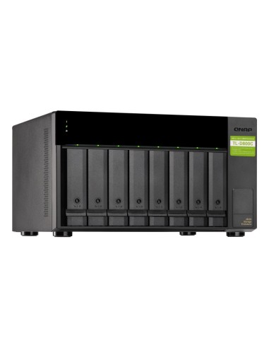 QNAP TL-D800C caja para disco duro externo Carcasa de disco duro SSD Negro, Gris 2.5 3.5"