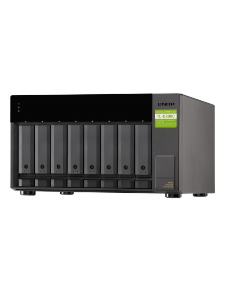 QNAP TL-D800C caja para disco duro externo Carcasa de disco duro SSD Negro, Gris 2.5 3.5"