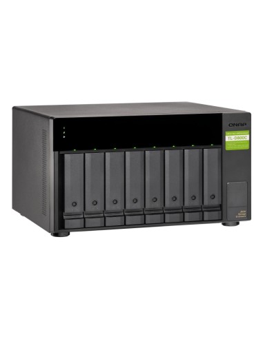QNAP TL-D800C caja para disco duro externo Carcasa de disco duro SSD Negro, Gris 2.5 3.5"