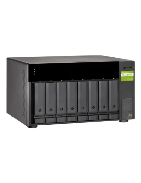 QNAP TL-D800C caja para disco duro externo Carcasa de disco duro SSD Negro, Gris 2.5 3.5"