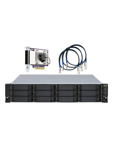 QNAP TL-R1200S-RP caja para disco duro externo Carcasa de disco duro SSD Negro, Gris 2.5 3.5"