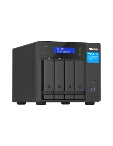 QNAP TVS-H474 NAS Torre Intel® Pentium® G7400 8 GB DDR4 0 TB QuTS hero Negro