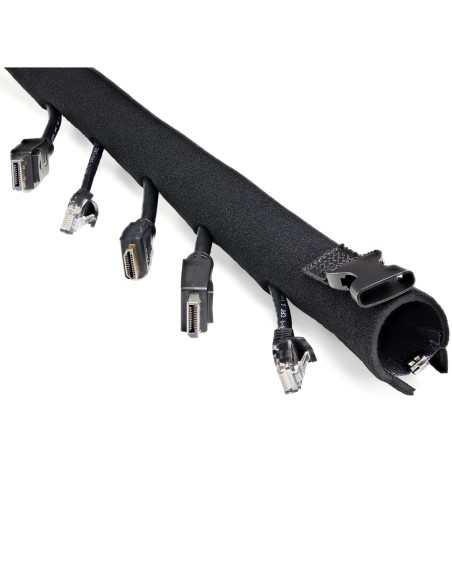 StarTech.com Manga de 1m de Neopreno con Cremallera para Gestión de Cableado - con 3cm de Diámetro - para Administración de