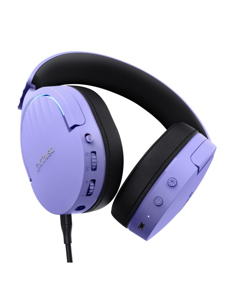 Trust GXT 491P FAYZO Auriculares Inalámbrico y alámbrico Diadema Juego USB tipo A Bluetooth Negro, Púrpura