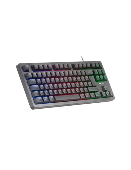 Mars Gaming MK023, Teclado Gaming TKL, Tecnología Híbrida H-Mech, Iluminación FRGB Rainbow, Anti-ghosting, Compatibilidad