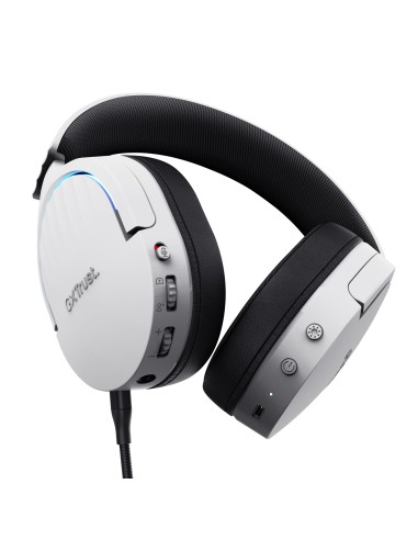 Trust GXT 491W FAYZO Auriculares Inalámbrico y alámbrico Diadema Juego USB Tipo C Bluetooth Negro, Blanco