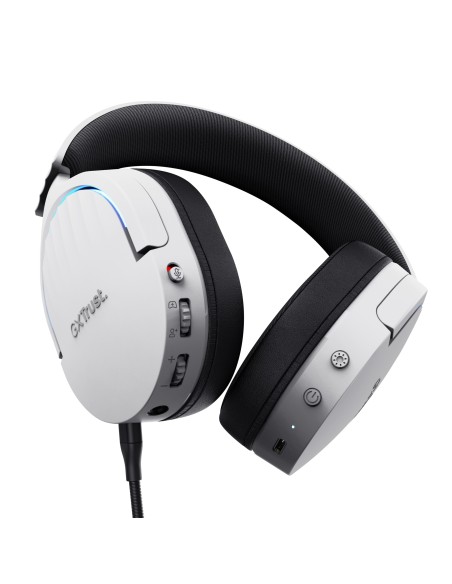 Trust GXT 491W FAYZO Auriculares Inalámbrico y alámbrico Diadema Juego USB Tipo C Bluetooth Negro, Blanco
