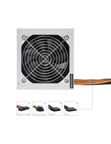 TooQ Fonte Ecopower II unidad de fuente de alimentación 500 W 20+4 pin ATX ATX Plata