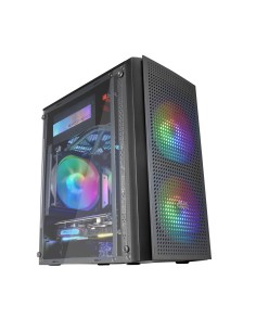 Mars Gaming MC300 Negro, Caja PC Micro ATX, Cristal Templado, Frontal MESH, 3xVentilador FRGB