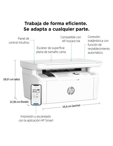 HP LaserJet M140w Inalámbrico Multifunction Blanco y negro Impresora, Fotocopiadora, escáner