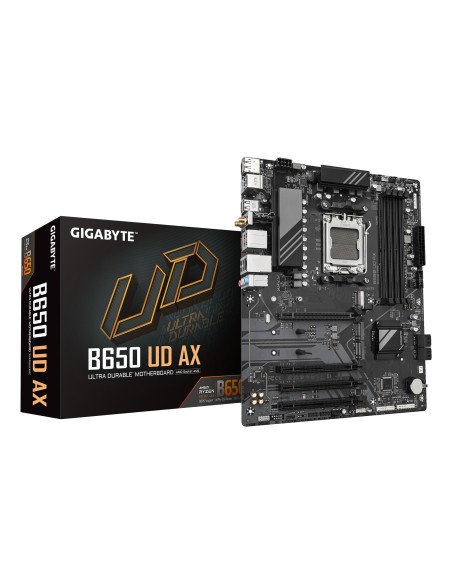 GIGABYTE B650 UD AX Placa Base - Compatible con CPUs AMD Ryzen Serie 9000, VRM de 6+2+2 fases, hasta 7600MHz DDR5 (OC), 1x PCIe GIGABYTE B650 UD AX Placa Base - Compatible con CPUs AMD Ryzen Serie 9000, VRM de 6+2+2 fases, hasta 7600MHz DDR5 (OC), 1x PCIe