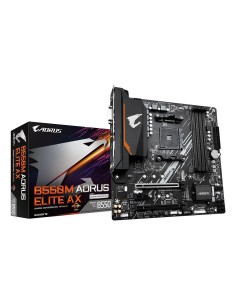 GIGABYTE B550M AORUS ELITE AX Placa base - Procesadores AMD Ryzen 5000, VRM de 5+3 fases, hasta 4733 MHz DDR4, 1xPCIe 4.0 +