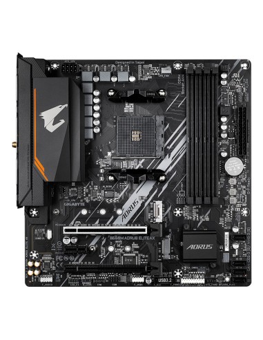 GIGABYTE B550M AORUS ELITE AX Placa base - Procesadores AMD Ryzen 5000, VRM de 5+3 fases, hasta 4733 MHz DDR4, 1xPCIe 4.0 +