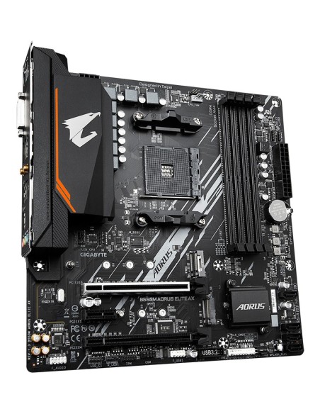 GIGABYTE B550M AORUS ELITE AX Placa base - Procesadores AMD Ryzen 5000, VRM de 5+3 fases, hasta 4733 MHz DDR4, 1xPCIe 4.0 + GIGABYTE B550M AORUS ELITE AX Placa base - Procesadores AMD Ryzen 5000, VRM de 5+3 fases, hasta 4733 MHz DDR4, 1xPCIe 4.0 +
