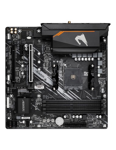 GIGABYTE B550M AORUS ELITE AX Placa base - Procesadores AMD Ryzen 5000, VRM de 5+3 fases, hasta 4733 MHz DDR4, 1xPCIe 4.0 +