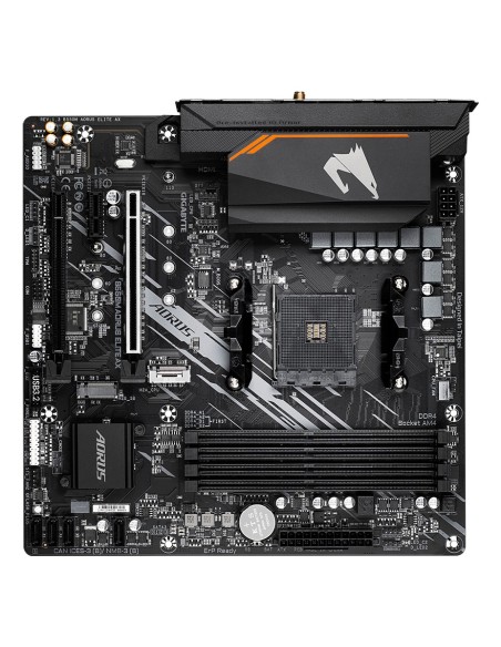 GIGABYTE B550M AORUS ELITE AX Placa base - Procesadores AMD Ryzen 5000, VRM de 5+3 fases, hasta 4733 MHz DDR4, 1xPCIe 4.0 + GIGABYTE B550M AORUS ELITE AX Placa base - Procesadores AMD Ryzen 5000, VRM de 5+3 fases, hasta 4733 MHz DDR4, 1xPCIe 4.0 +