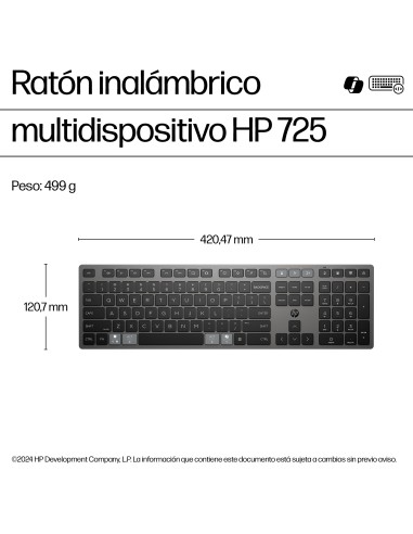 HP Teclado inalámbrico recargable multidispositivo 725