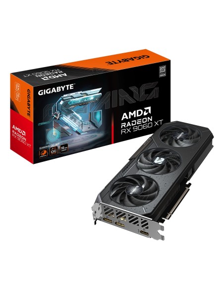 GIGABYTE Radeon RX 9060 XT GAMING OC 16G Tarjeta Gráfica - 16GB GDDR6, 128bit, PCI-E 5.0, 3320 MHz Frecuencia del núcleo, 2 x GIGABYTE Radeon RX 9060 XT GAMING OC 16G Tarjeta Gráfica - 16GB GDDR6, 128bit, PCI-E 5.0, 3320 MHz Frecuencia del núcleo, 2 x