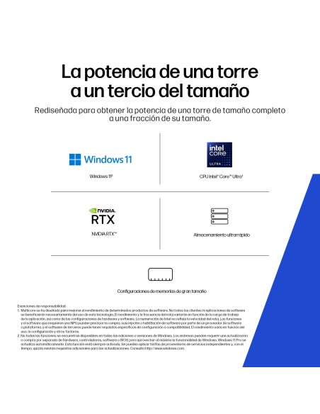 HP Z2 SFF G1i Wolf Pro Security Edition Intel Core Ultra 7 265 32 GB DDR5-SDRAM 1 TB SSD Windows 11 Pro Puesto de trabajo AI